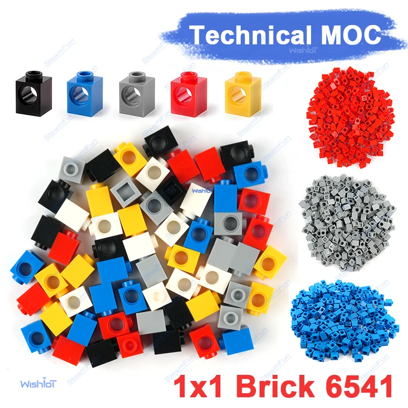 Mattoncino 1x1 con 1 Foro 6541, Parti MOC High-Tech, Blocchi Tecnici Compatibili con Tutti i Marchi, Giocattolo con Piccole Particelle