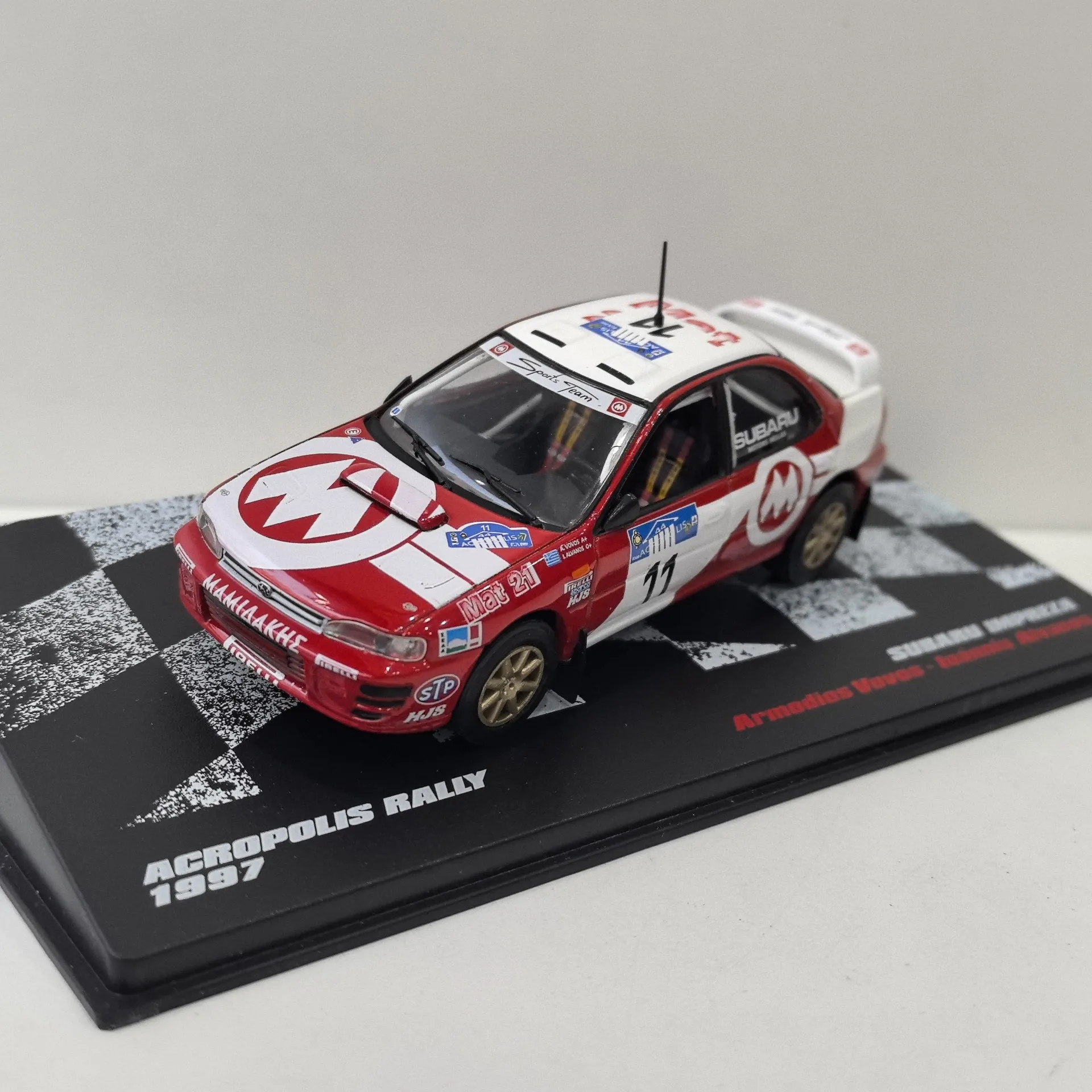 Diecast DEA 1:43 Scale SUBARU IMPREZA #11 WRC 1997 Subaru Racing Alloy Car Model Collectible Toy Gift Souvenir Display Ornament