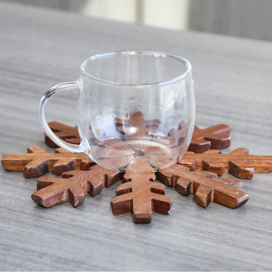 Snowflake Heatproof Table Mat Set - Heat-Resistant Trivet for Pots and Bowls, Versatile Coasters for Kitchen, Dining Room