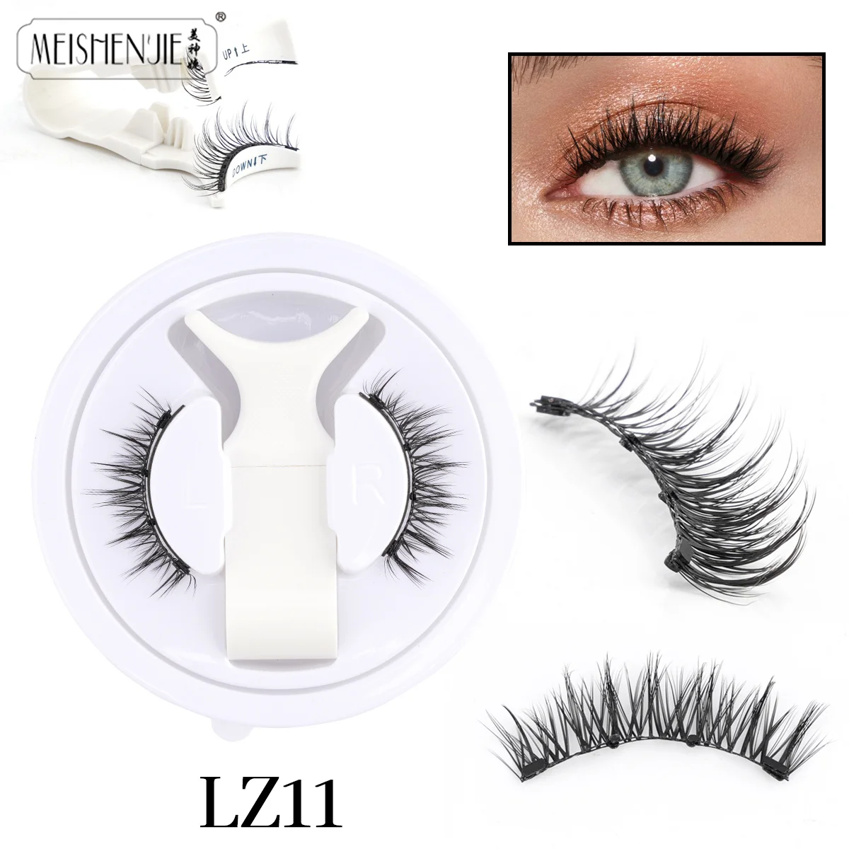 Magnetic Eyelashes Set, Natural Mink Lashes