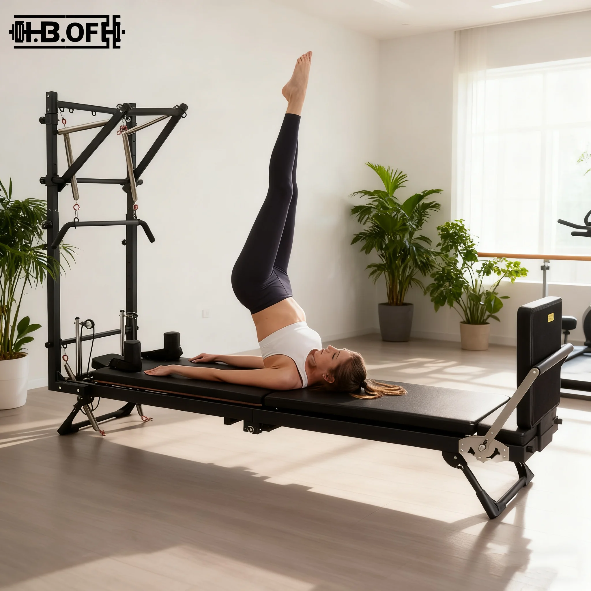 New Cross border Home Foldable Pilates Half Elevated Scalable Removable Iron Commercial Pilates Tower Yoga Bed