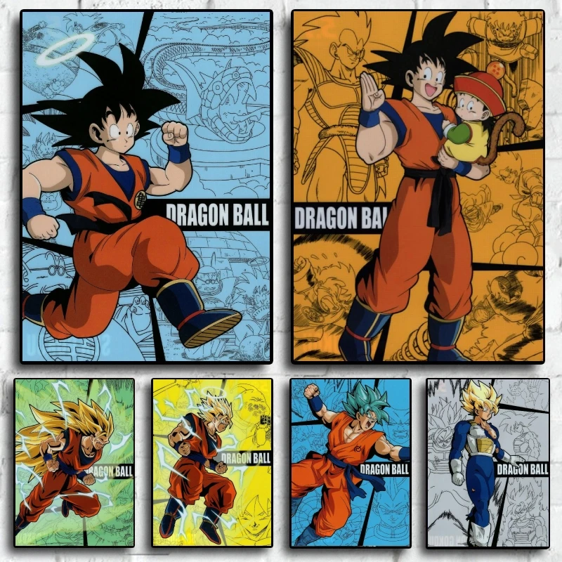 

Dragon Ball Canvas Art Walls Painting Super Saiyan3 Gifts Hanging Modern Living Room Picture Poster Children's Bedroom Decor