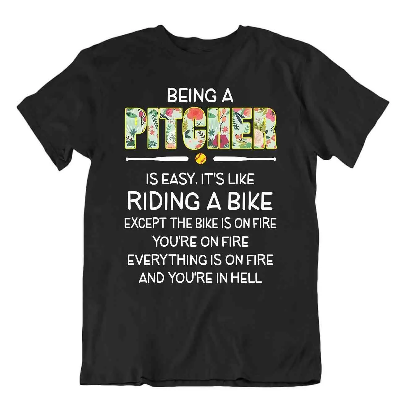 Softball Sport T-Shirt Tee Shirt Gift Cool Present Cute Funny Play Joke Pitcher