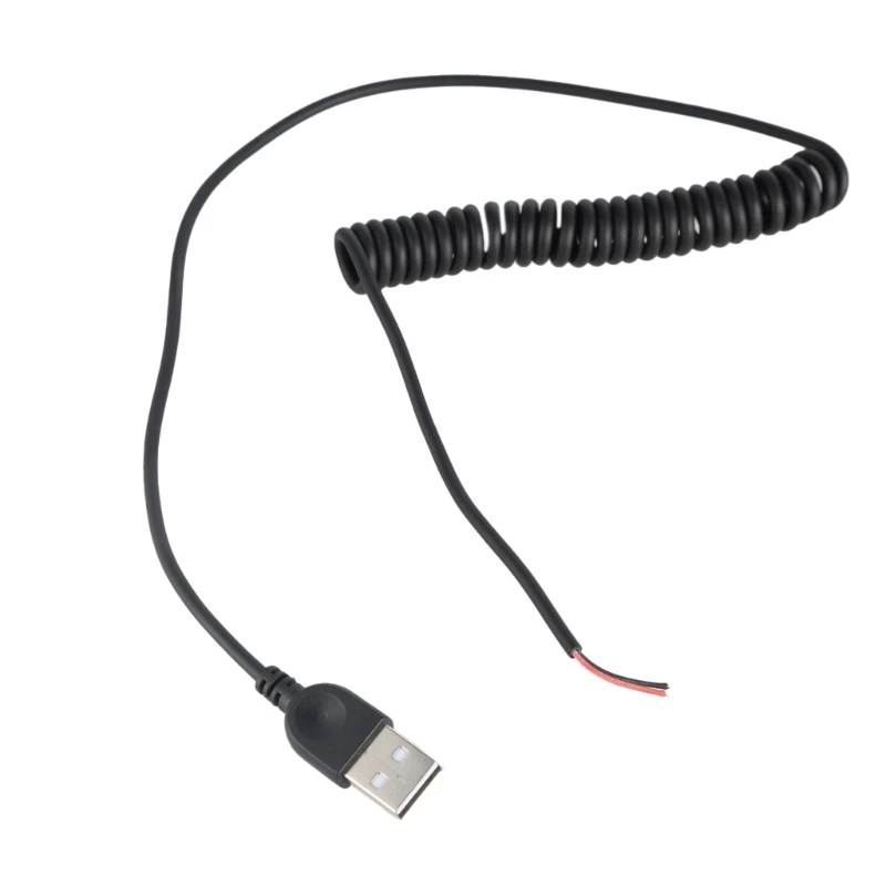 Flexible USB Male 2Pin Pigtail Cable USB Power Cord for LED Lights Cooling Fan