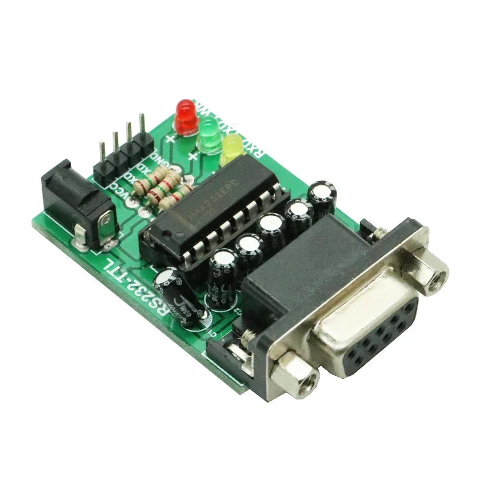 MAX232 RS232 to TTL Converter Adapter Module COM DB9 Serial Board ATMEGA16 LED Light Power RXD TXD for Arduino NEW