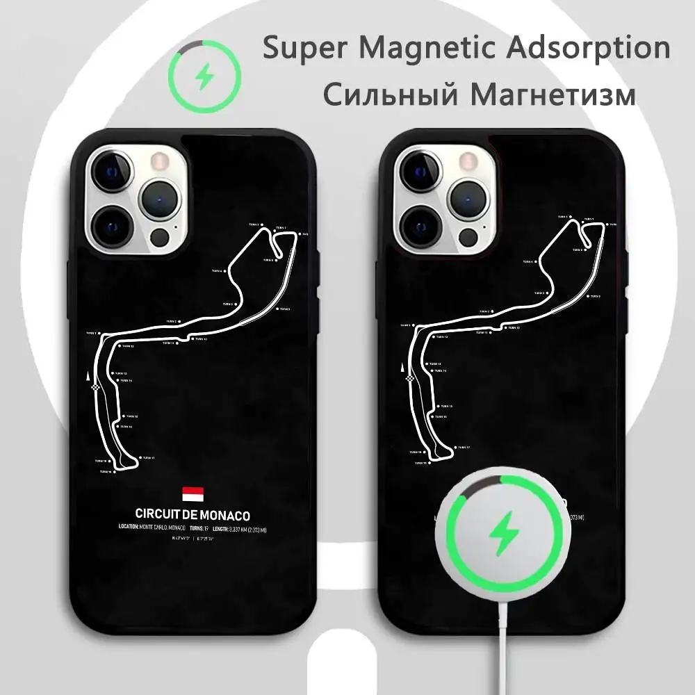Классический черно-белый чехол для телефона EPC Formula с сильным магнитом для iPhone 16 15 14 13 Pro Max 11 12 Mini для Magsafe