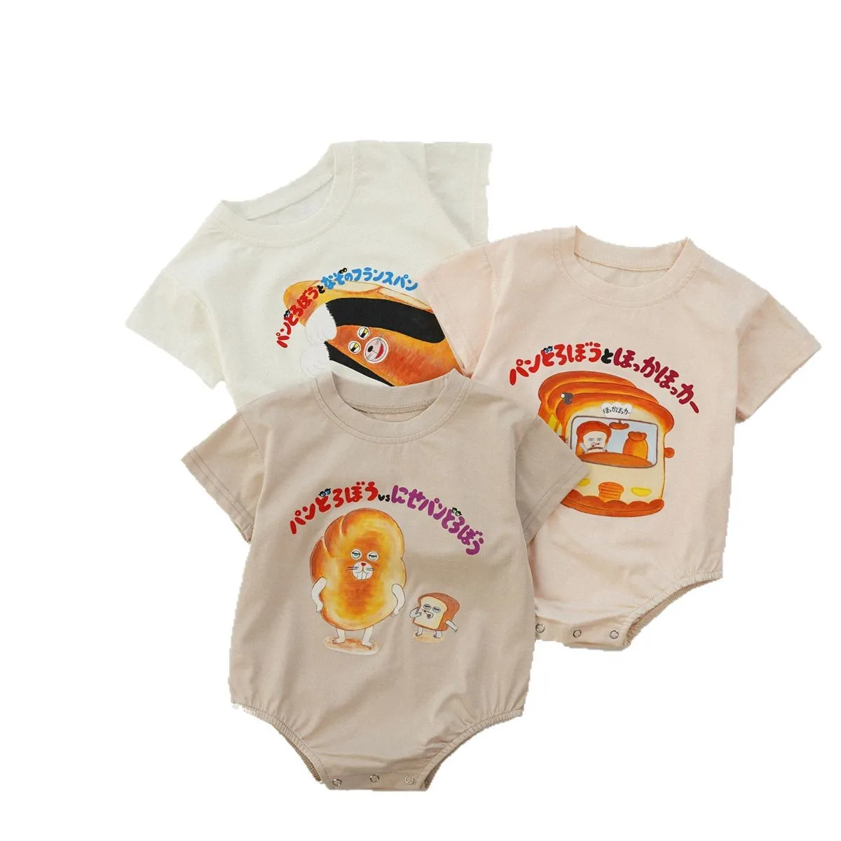 

Ins Japanese Infant Anime Baby Boys Girls Clothes Bodysuit Romper Newborn Summer Cotton Soft Outfit パンどろぼう fart clothes