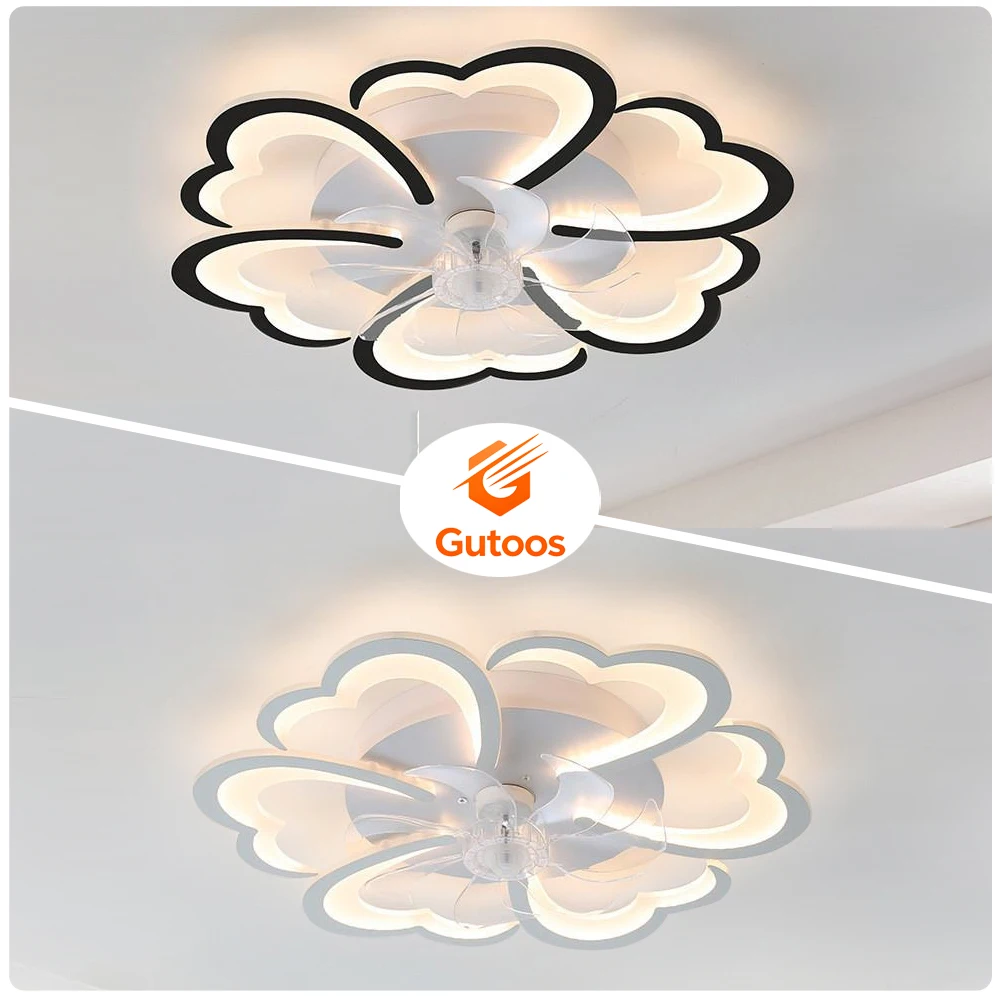 Bedroom Ceiling Light,Living Room Fan Light,Silent 6-Speed Wind Speed With Remote Control,3 Color Dimming,Home Lighting,LED Lamp