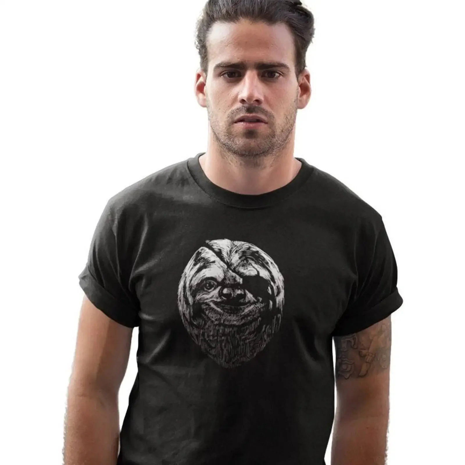 T-shirt Homme Vintage Imprimé Animal Marin Amusant et Original, Style Délavé, Respirant et Extensible, Tendance