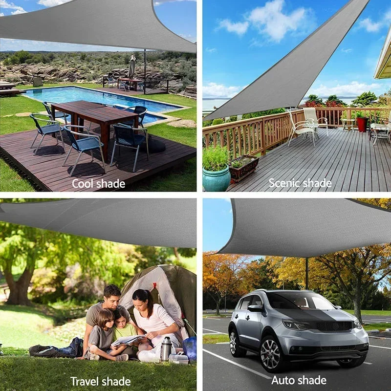 3/4*5m 5*6m 6*8m UV Protection 70% Waterproof Oxford Cloth Outdoor Sun Sunscreen Shade Sails Net Canopies Yard Garden Encrypted