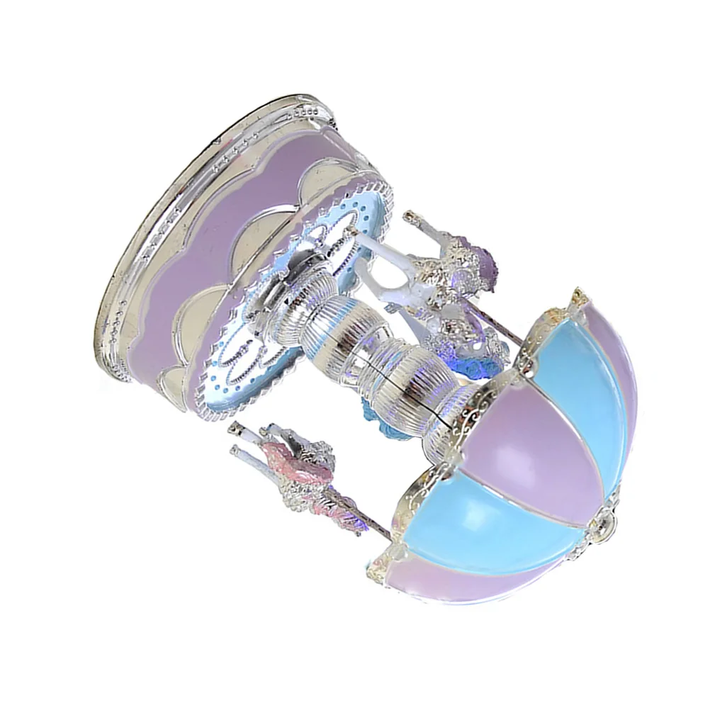 

Carousel Horse Musical Decoration Beautiful Desktop Ornaments Rotating Boxes Lavender