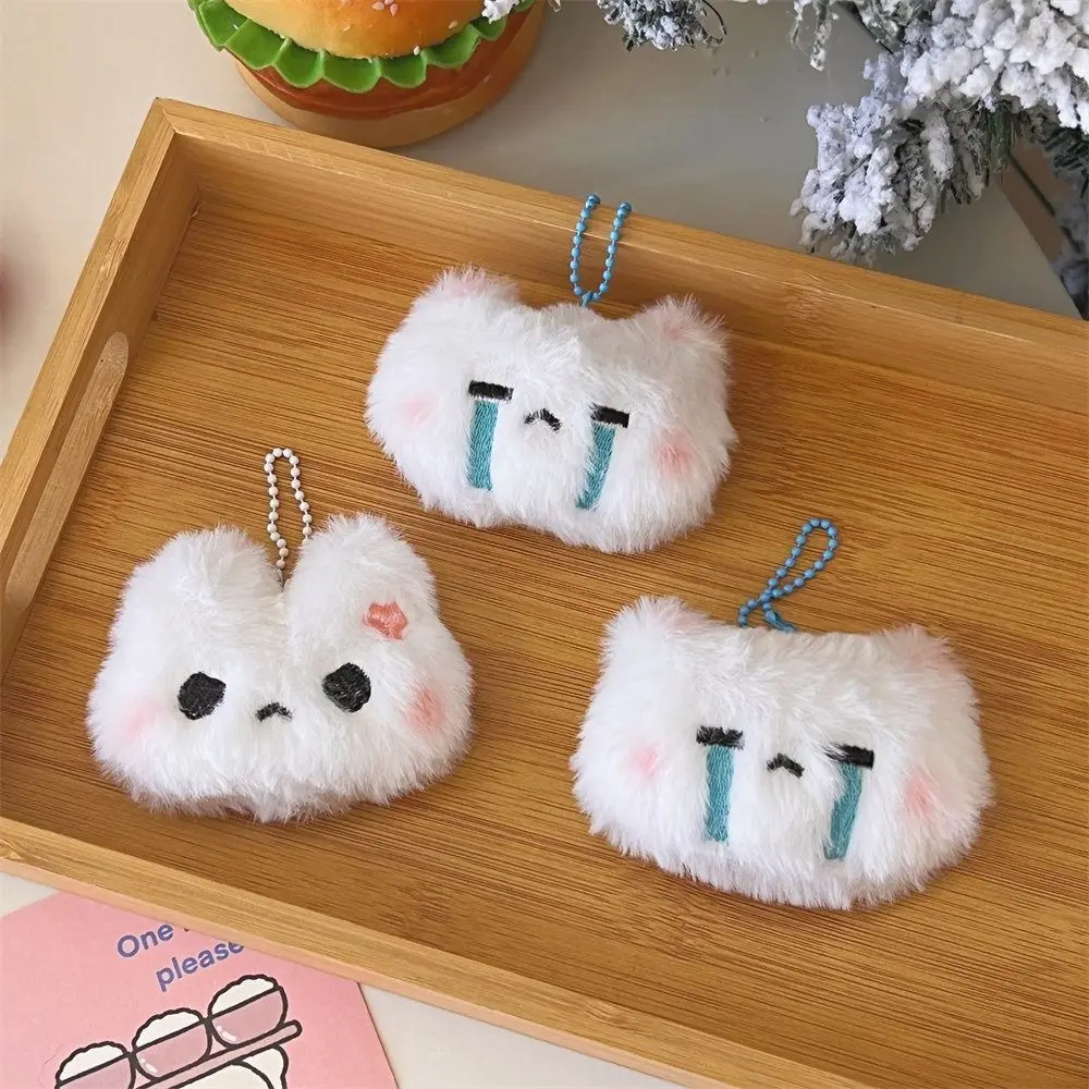 Plush Stuffed Rabbit Plush Keychain Crying Bunny Blush Angry Rabbit Blush Angry Rabbit Plush Pendant Korean Style Squeak