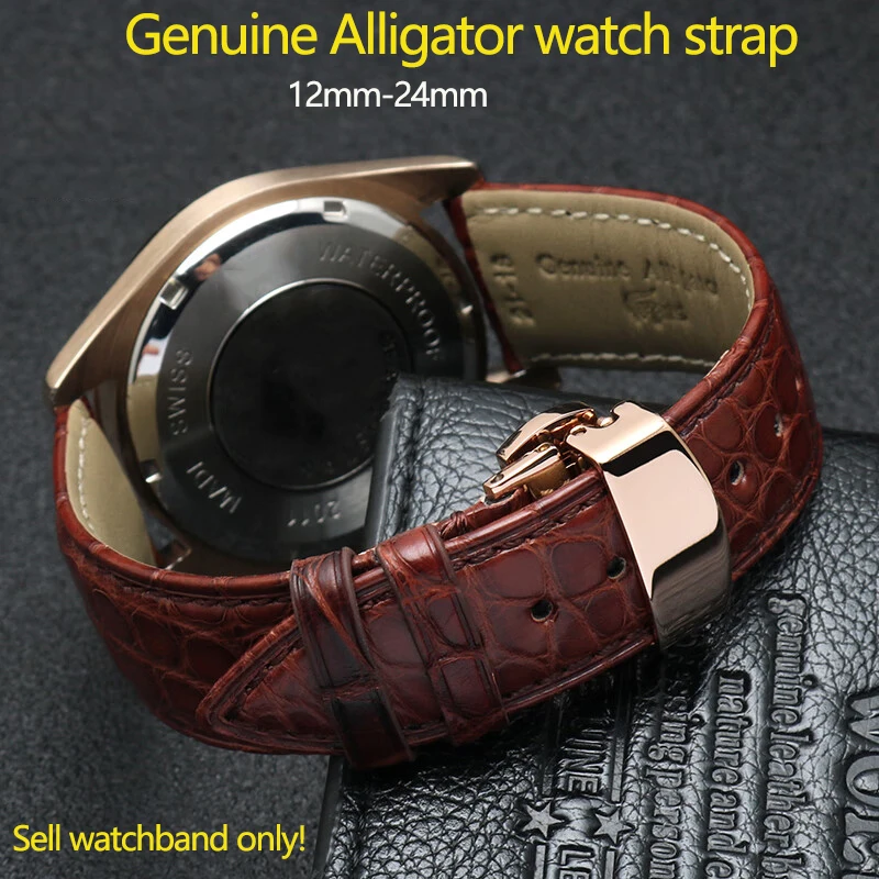 12mm 14mm 16mm 18mm 19mm 20mm 21mm 22mm 23mm 24mm Alligator wacth strap Black brown blue Crocodile skin watchband For any brands