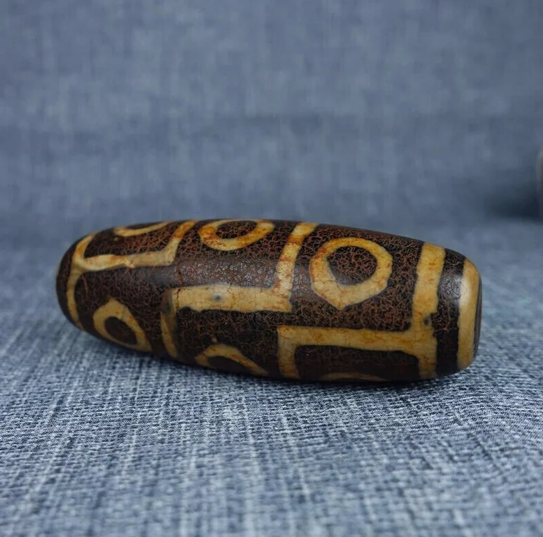 Tibetan Nepalese Himalayan Ancient agate Old Dzi Talisman 9 eye Bead Amulet FYM