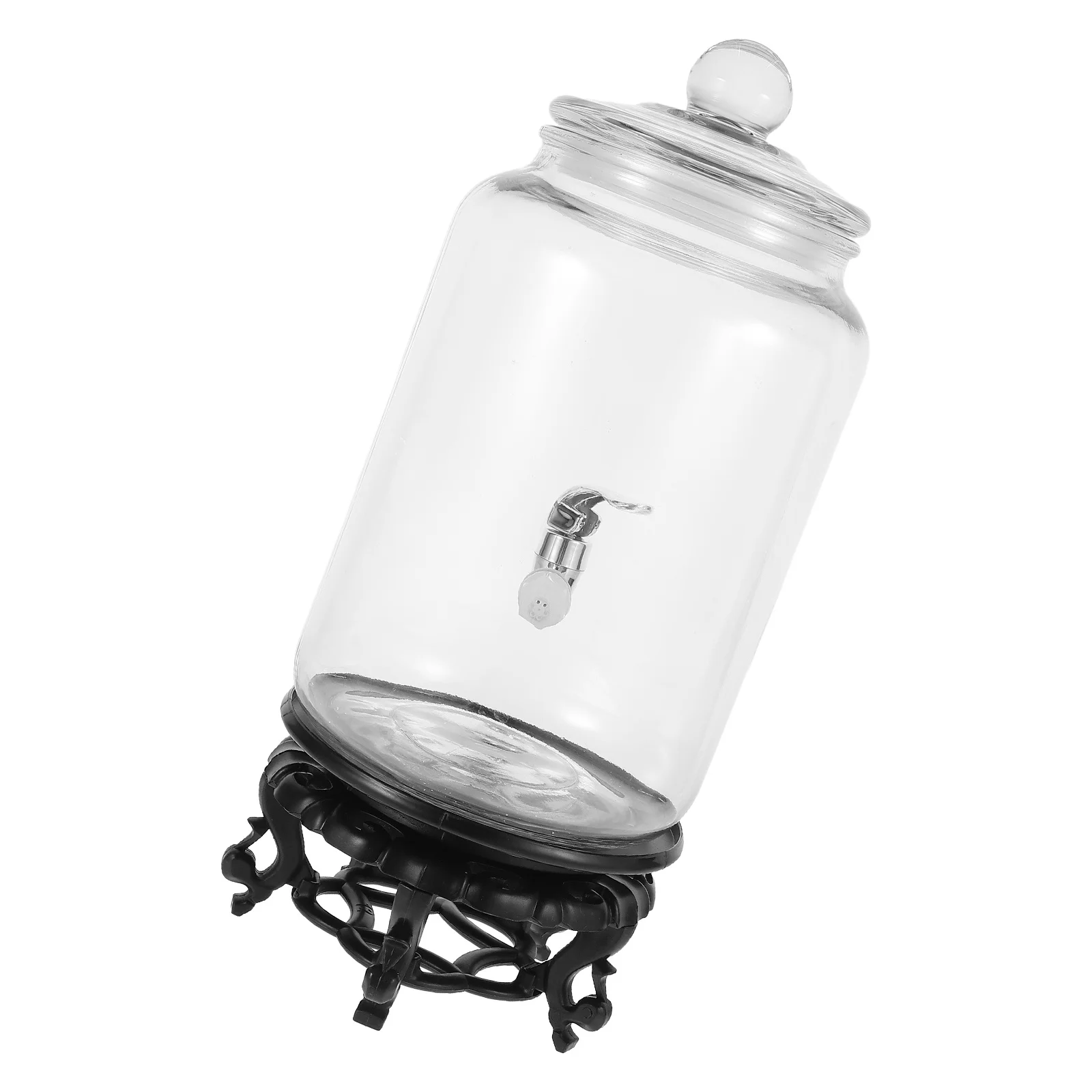 

1Set Glass Wine Jar Beverage Container Sealed Wine Bottle with Faucet Freshness Preservation Drink Dispenser Beverage Container