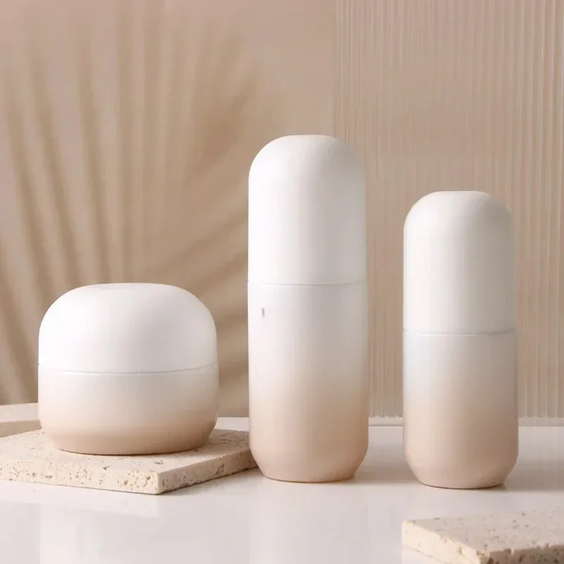 Draagbare Navulbare Flessen Cosmetische Container Voor Vloeibare Foundation 20-120Ml Matglas Lotion Pomp Flessenpersdispenser