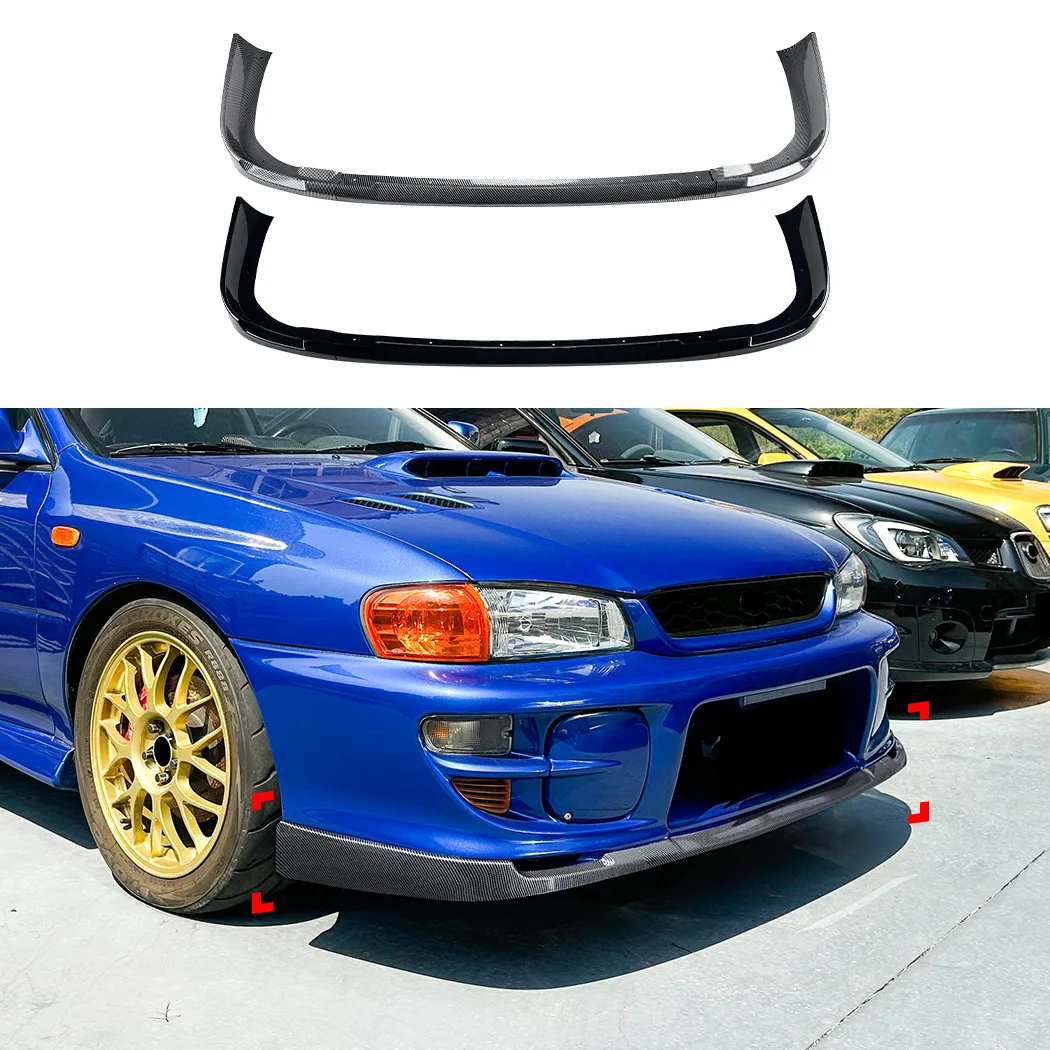 Front Bumper Lip Splitter Spoiler For Subaru Impreza GC8 WRX STI 1997-2001 Piano Black Carbon Fiber Lower Diffuser Mod Kit