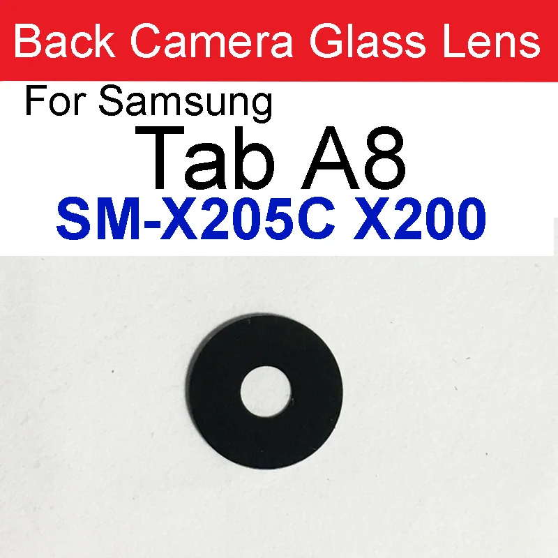 Back Camera Glass Lens For Samsung Tab A8 SM-X205C X200 Rear Camera Lens Glass with Sticker Replacement Parts