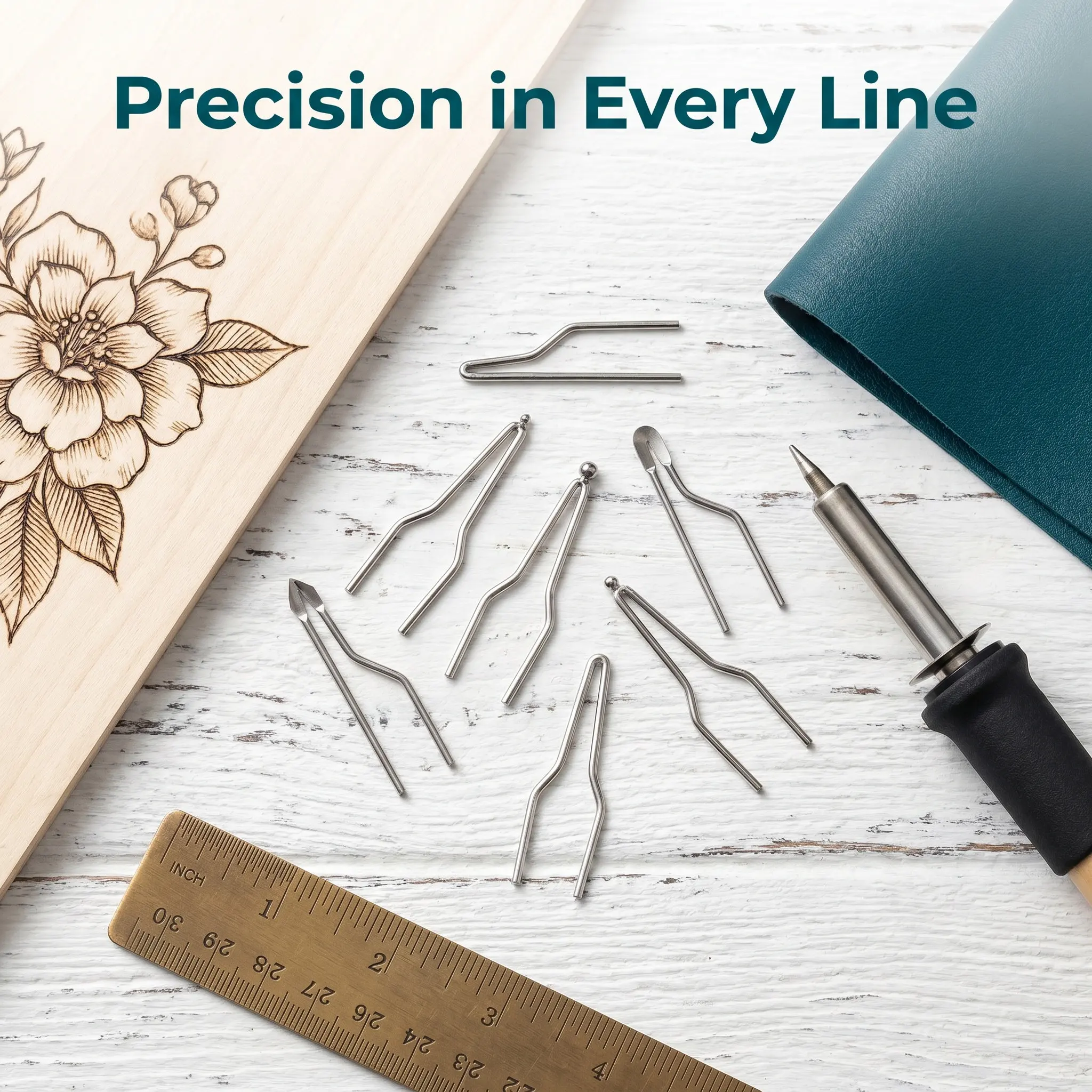 6Pcs Pyrography Wire Tips High Impedance Woodburning Tool Nibs Precise Heat Control Replacement Tips for DIY Wood Engraving