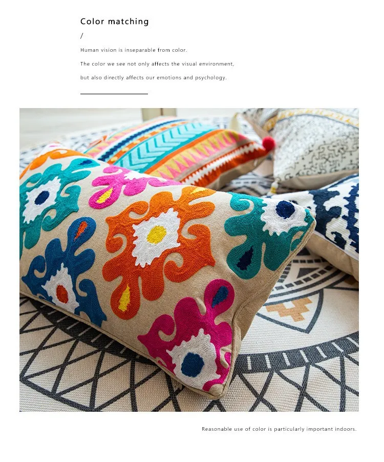 Bohemian Kissenbezug Wohnzimmer Sofa Kissenbezug Mode dekorative Home Decor Baumwolle Kissenbezug Kissen anpassbar – Detail 15