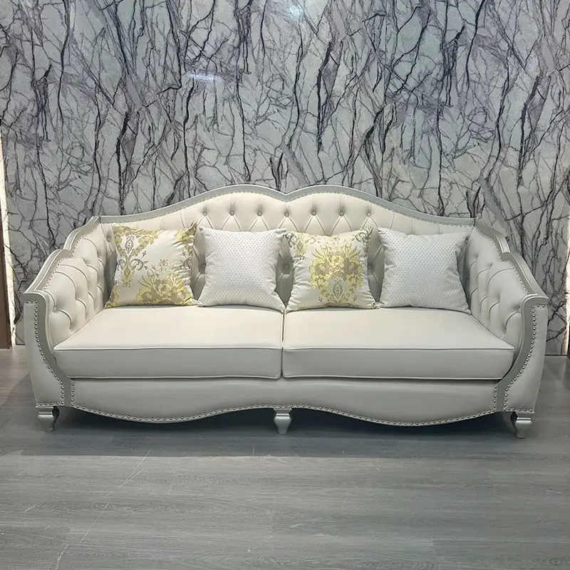 Combination luxury villa first layer cowhide furniture French high-end living room sofa