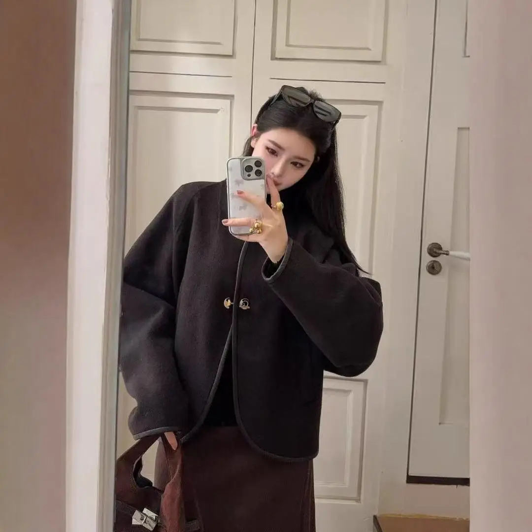 

Модный элегантный универсальный плащ-накидка для ранней осени, новинка 2026 года, весенняя коллекция, хлопковая куртка с длинными рукавами, стройнящий силуэт