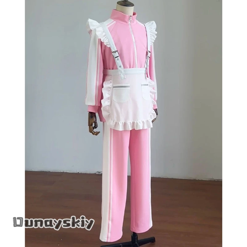 Ensemble Stars Maid Sportswear Cosplay Costume Pink/Blue Maid Outfit for Unisex Outfit Halloween Game Anime Role Play Dress Up view 3