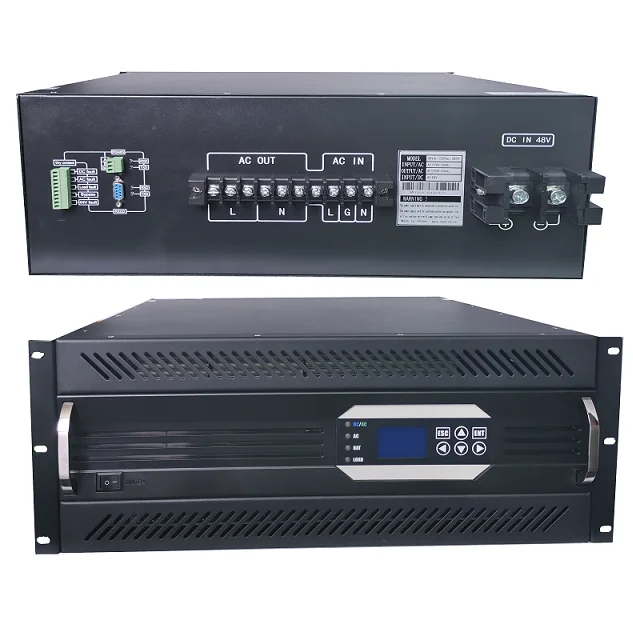 DC 48V to AC 220V 10000 Watt 10KVA Pure Wave Sine Power Inverter 4U Rack Mount Telecom Inverter with 3 Phase Output