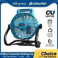 Drillpro Electric Fan Multi Purpose Adjustable Head Blower 9-Inch Cordless Table Fan Portable Cooling Fan for Indoor/Outdoor Use