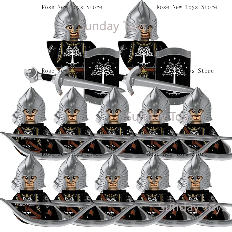 Kids Toys Medieval Classics Fantasy Film Figures Gondor Soldiers Ancient Mini  Equipment Model Boys Birthday Gifts Blocks
