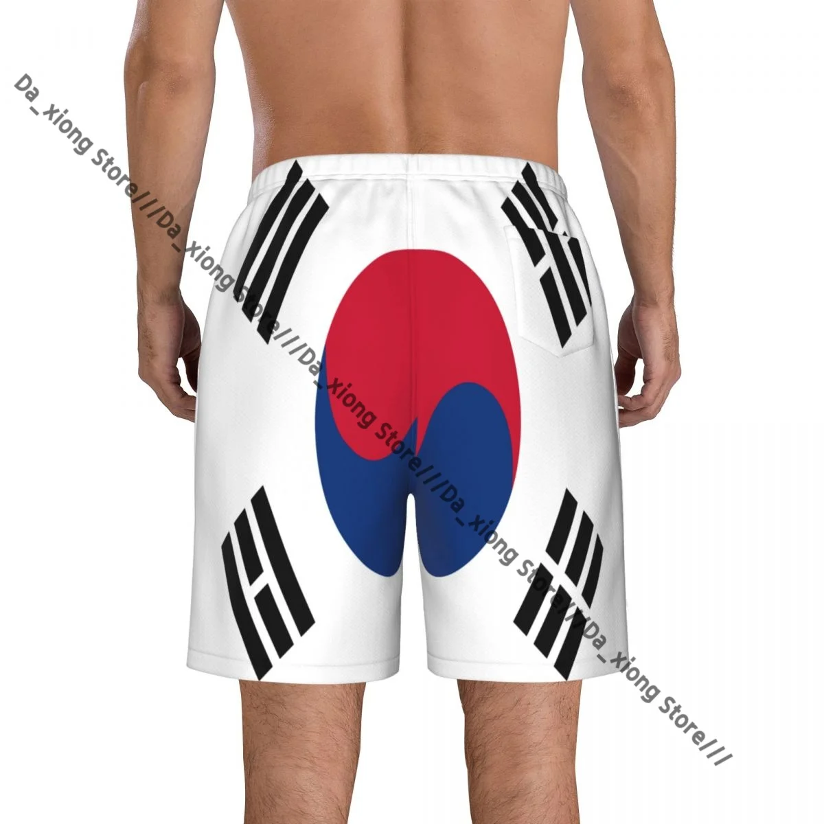 男性ビーチショート速乾性水泳トランク韓国国旗水着水着入浴ショーツ