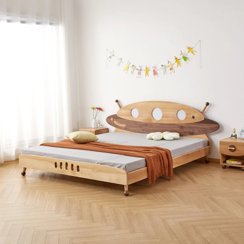 American Wood Children Bed Frame Simple Loft Modern Kids Comferter Bed Solid Wood Camas De Dormitorio Bedroom Set Furniture