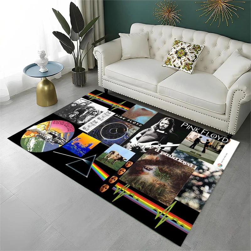 Music Pink F-Floyd Rock Band Non-Slip Area Rug for Living Room Bedroom Playroom,Decorative Carpet Floor Mat Home Decor Holiday