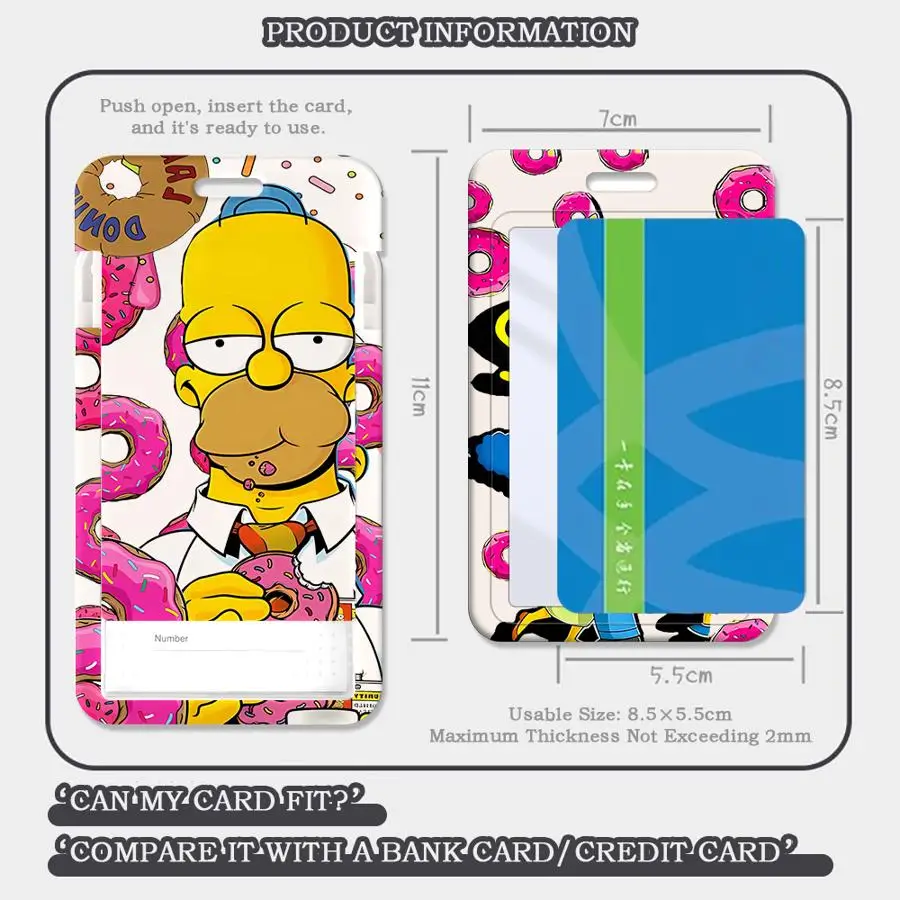 Cute The S-simpsons 1Pc Card Holder Retractable Credit Card Holders Holders Child Bus with lanyard Bank ID Badge Cover Case
