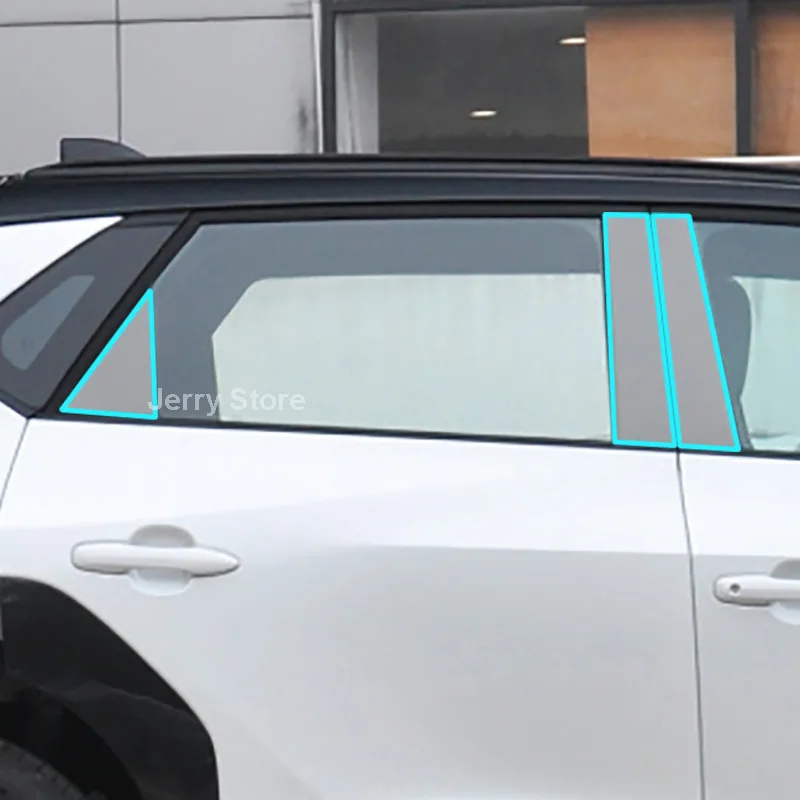 For Toyota BZ4X 2022 Car Accessories Door Window Center Middle B C Column Pillar Post Cover Mirror Effect Trim Sticker