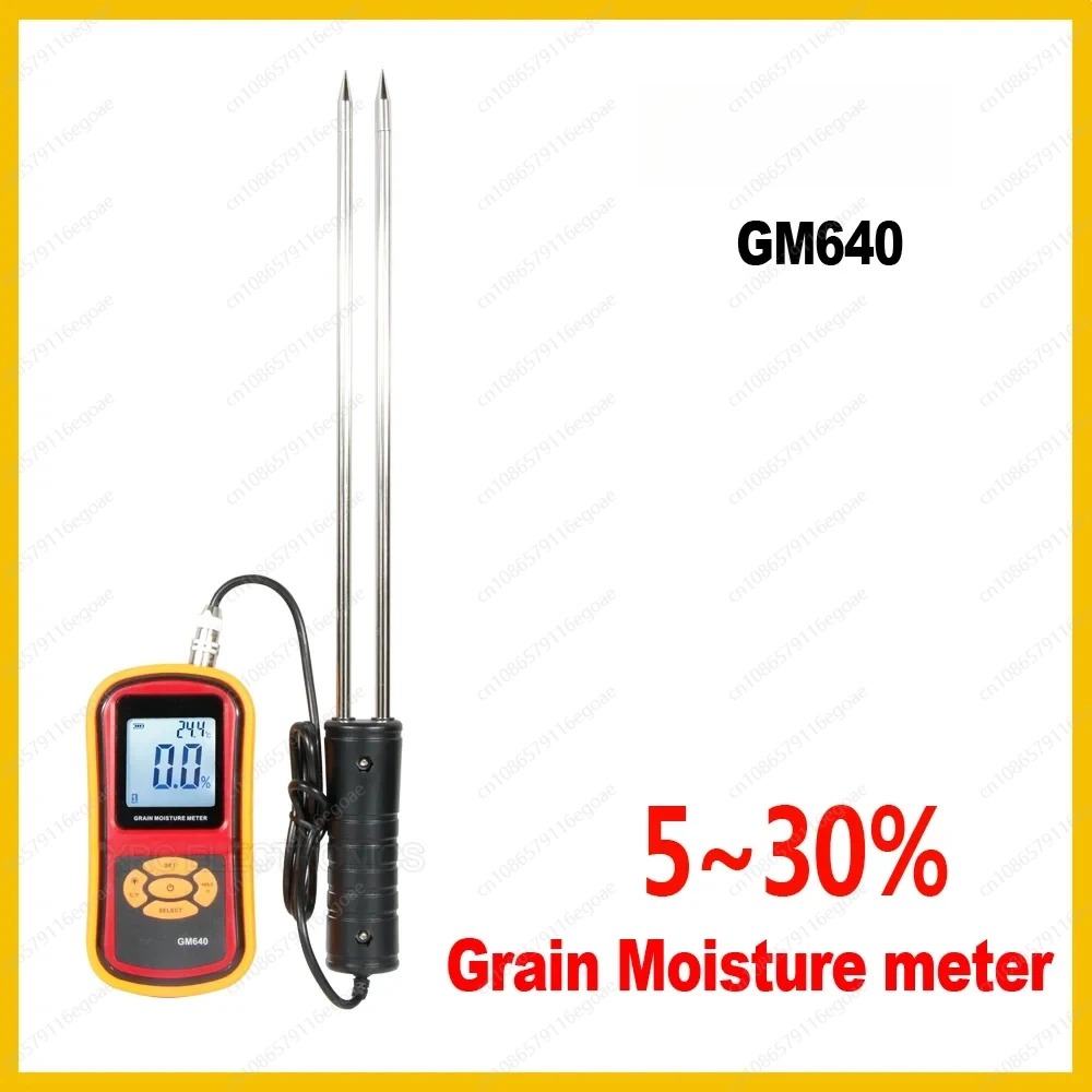 Portable Digital Grain Moisture Meter with Measuring Probe LCD Display Tester For Wheat,Corn,Rice,Bean GM640