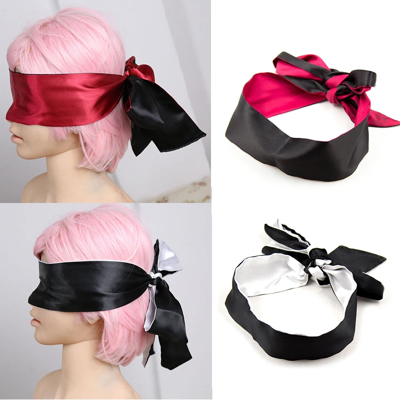 Satin Blindfold Erotic Handcuffs With Eye Mask Sex Toys For Couples Adult Games Slave Bondage Restraints BDSM Erotic Accessories