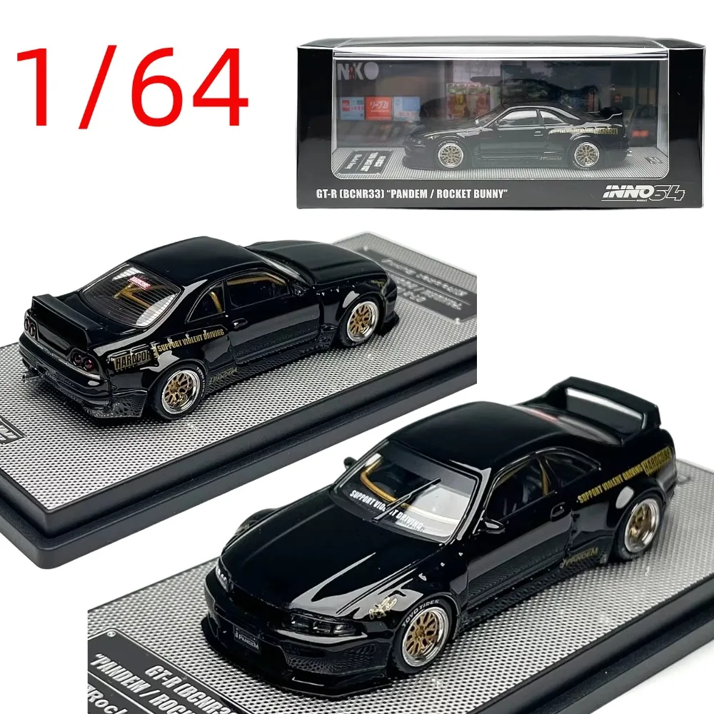 

Модель автомобиля INNO Diecast 1/64 Nissan Skyline GT-R R33 Pandem Rocket Bunny, литая под давлением, из сплава, с расширенным кузовом, для коллекции и демонстрации, отличный подарок