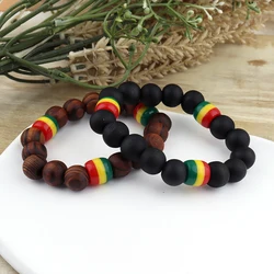 5pcs/lot Rasta wooden beaded bracelets can mixed colors