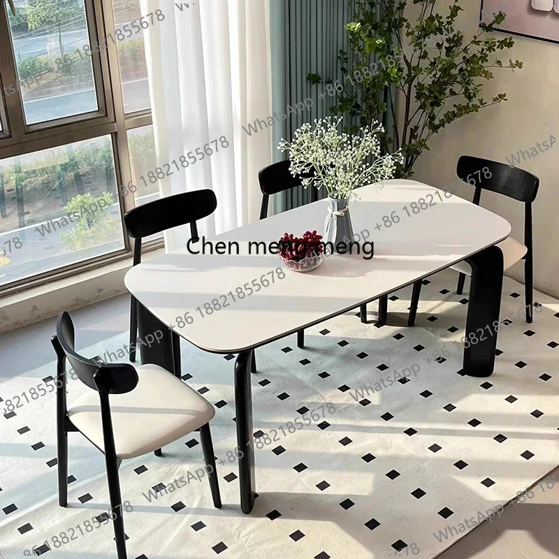 

X Family Design Oilproof Dining Table European Small Space Restaurant Coffee Dining Table White Black Tavolo Da Pranzo Furniture