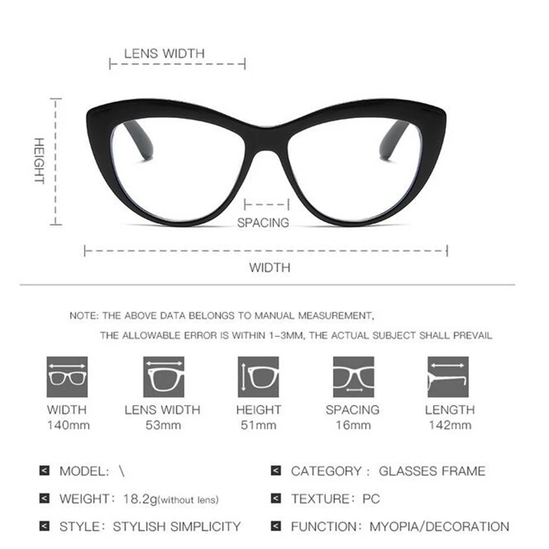Anti Blue Rays Cat Eye Prescription Glasses With Cylinder Retro Red Frame 1.56 Aspheric Minus Spectacle Women 0 -0.5 -0.75 To -6