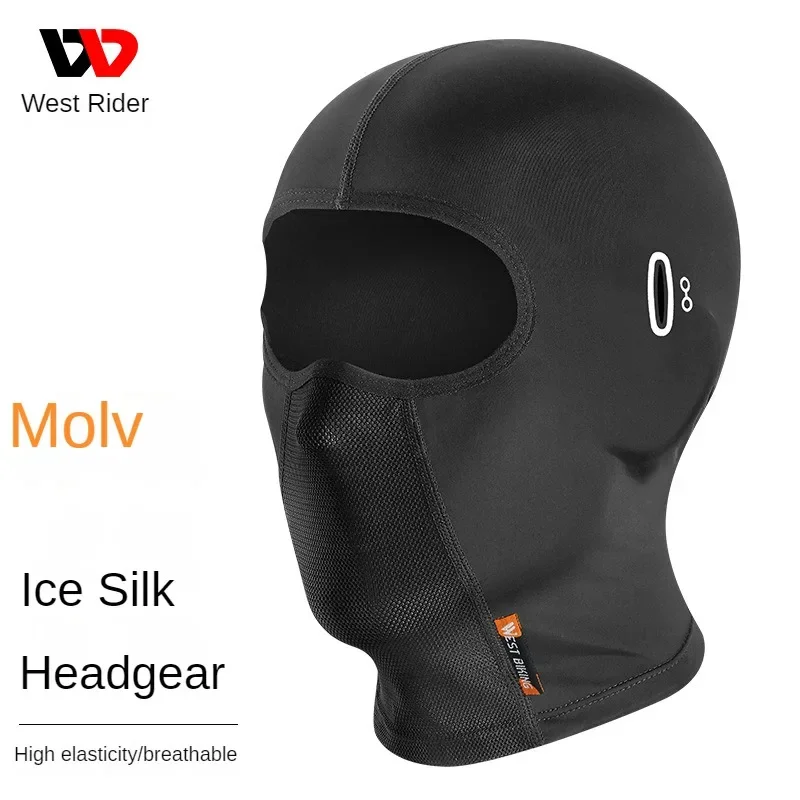 

WEST BIKING-Ice Silk Hood with Glasses Holes, Motorcycle Hood, Bicycle Mask, Riding Equipment, Summer