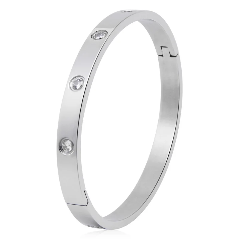 Beautiful Lovers Bracelets Woman Bracelets Stainless Steel Bangles and Bangles Cubic Zirconia Golden Woman Jewelry Gifts image 5