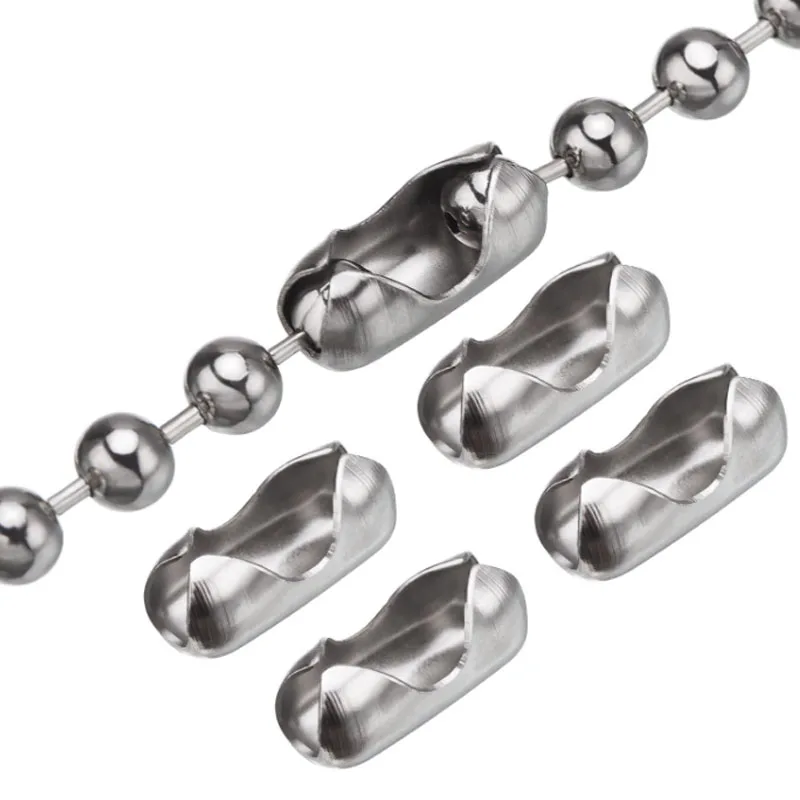 5m 1,2-4mm Stahlkugelkette für Schmuckherstellung, Armband-Bastelzubehör, Silberne Metall-Reißverschluss-Kugelkette auf Rolle – Detail 6