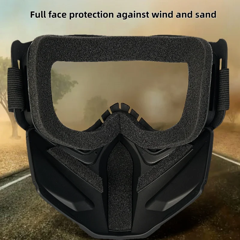 แว่นตาป้องกันลมกันฝุ่นแบบปรับได้ ถอดออกได้ ใช้ได้สองแบบ ป้องกันฝ้า พร้อมฟองน้ำสามมิติ