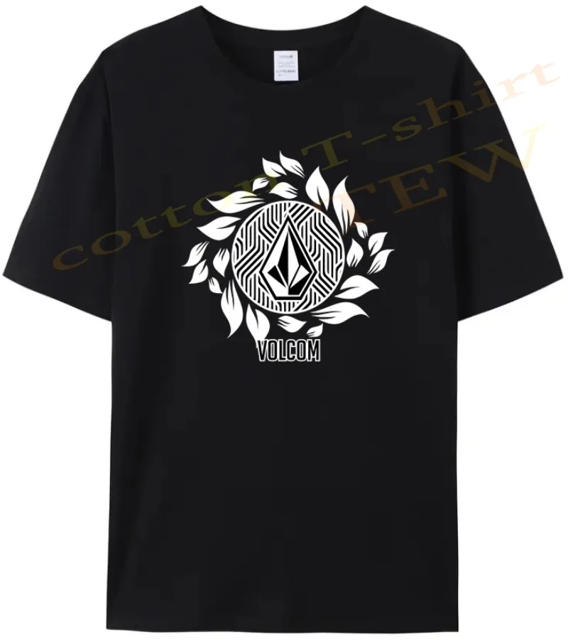 [TEW] 2024 Summer Simple Printed Men's V-Volcoms T-Shirt Pure Cotton Breathable and Comfortable Women's Short Sleeve