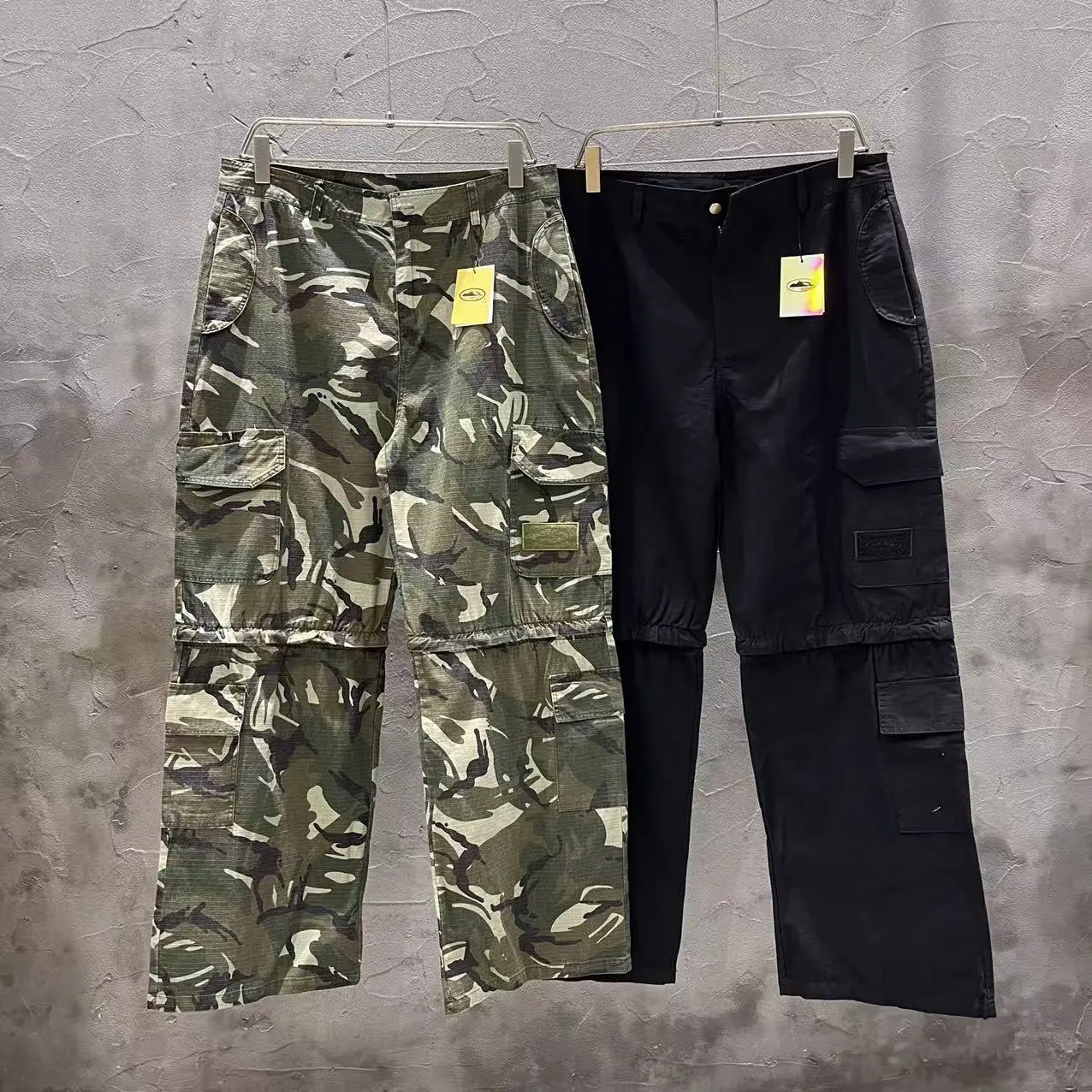 

American Sle Camouflage Work Pants Loose Straight Leg Casual Trousers for Men And Women Demon Island Trendy Loose Fit Jeans