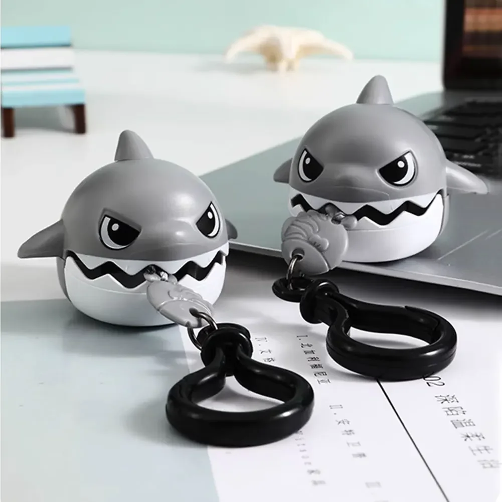 Pull Line Shark Keychain Pendant Keychain Simulation Removable Mouth Shark ABS Keychain Toy Anti-stress Schoolbag Pendants