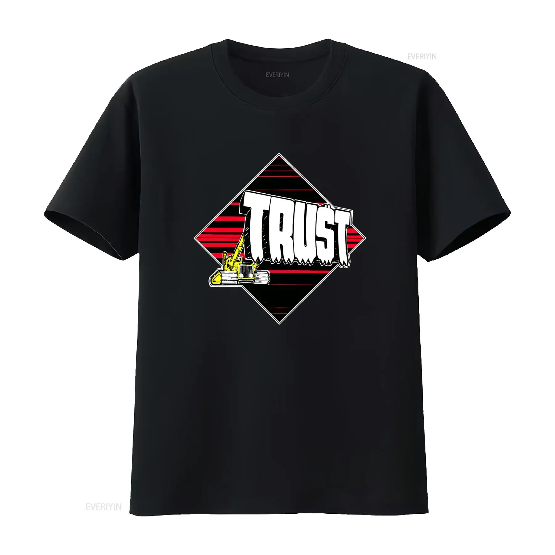 Trust Heavy Metal 80s T Shirt Rare Nwobhm Design with Excavator Print vintage Washed Top For Everyday Wear fashion homme Unisex