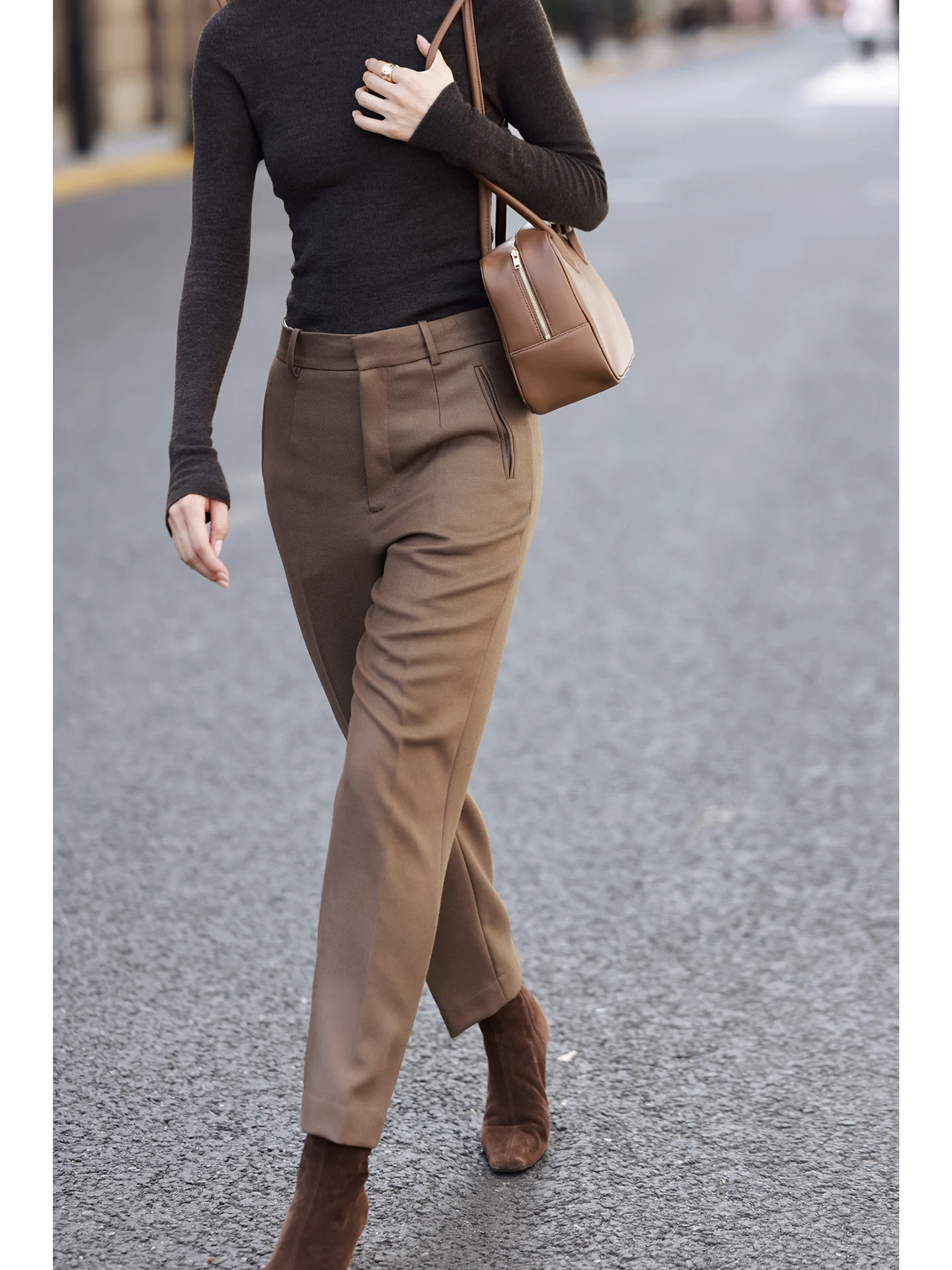 

FANNIU Autumn Winter Thiened Wool mat Commuter Nine-Piece e Tube Suit Pants Profional Women's Faion